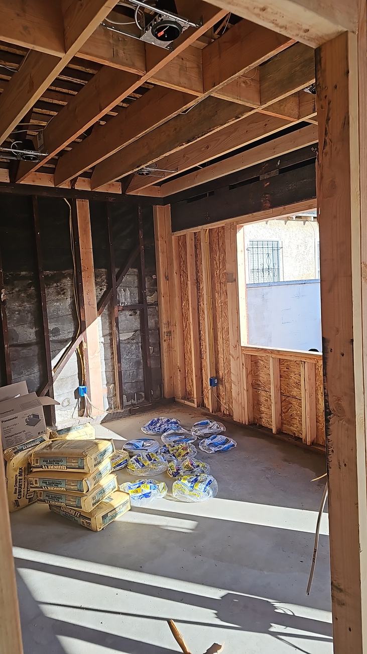 Framing work requiring city permit approval by Green Rise Builders